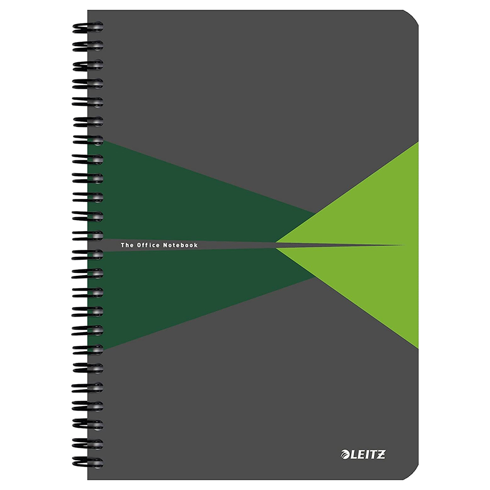Leitz - A5 Wirebound Ruled Office Notebook - Green - 90 Sheets