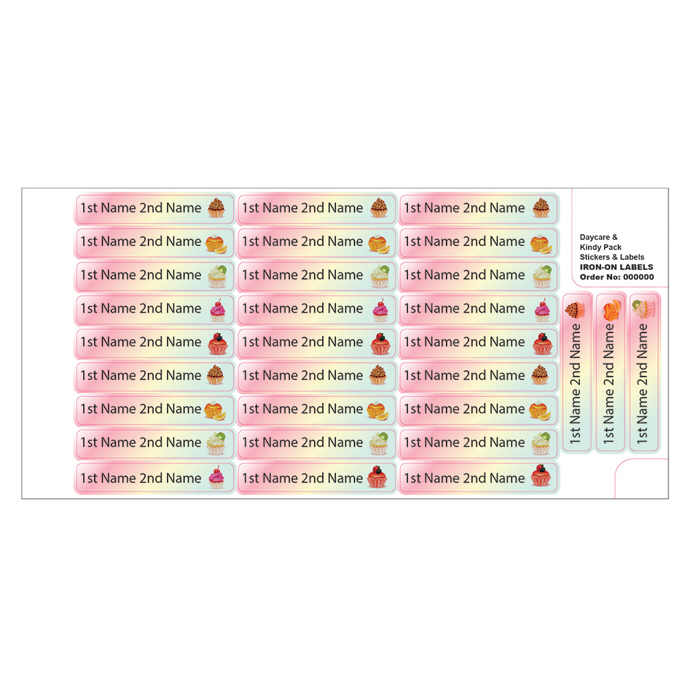 ليدي بوغ ليبلز - ملصقات مخصصة قابلة للكي - كب كيك كيوي - 50 قطعة