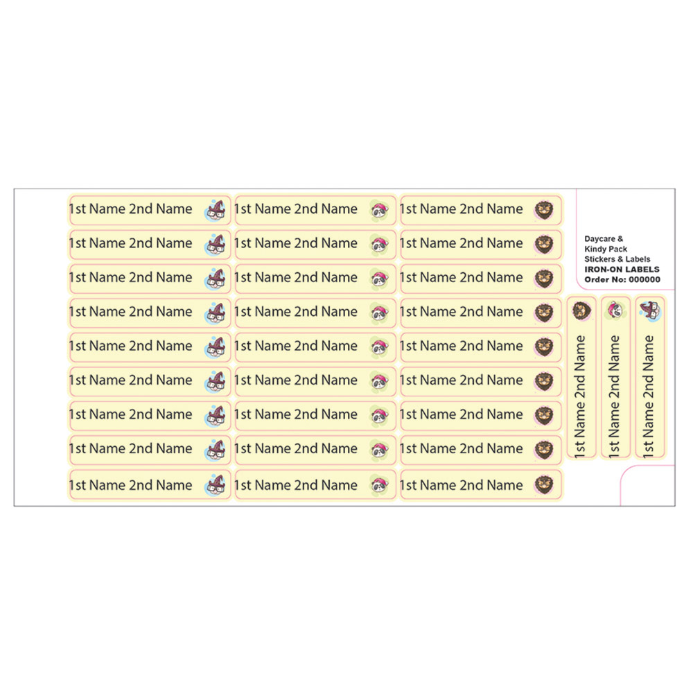 Ladybug Labels - Personalized Iron On Labels - Sleepy Panda - 50pcs