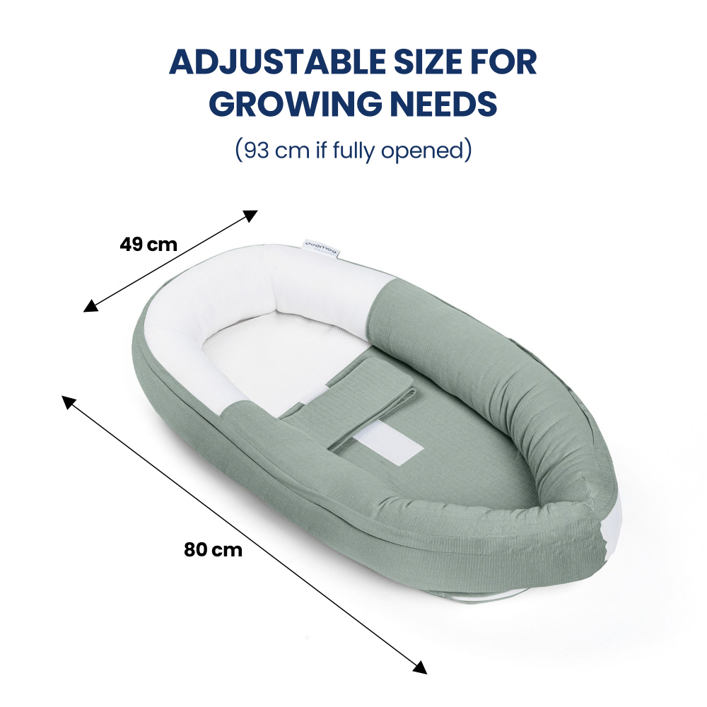 Doomoo Cocoon Baby Nest - Jersey Green