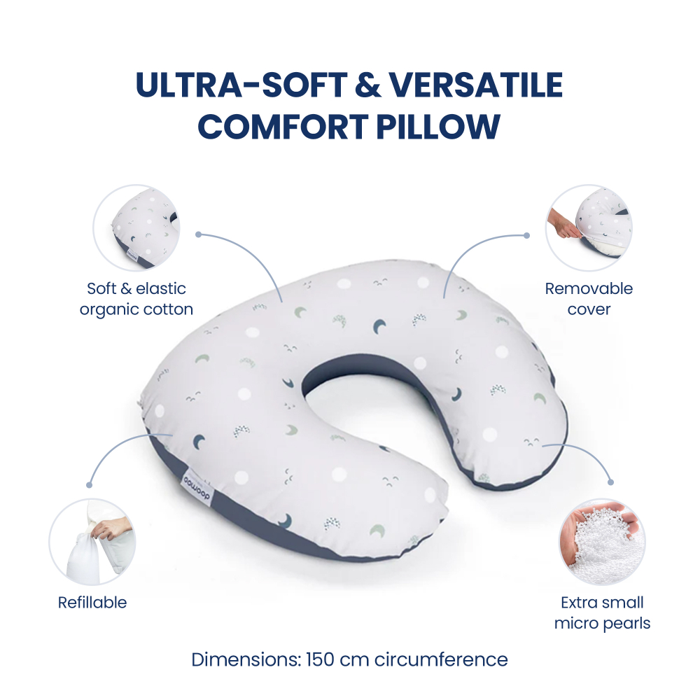 Doomoo - Softy Nursing Pillow - Blue Grey Moon