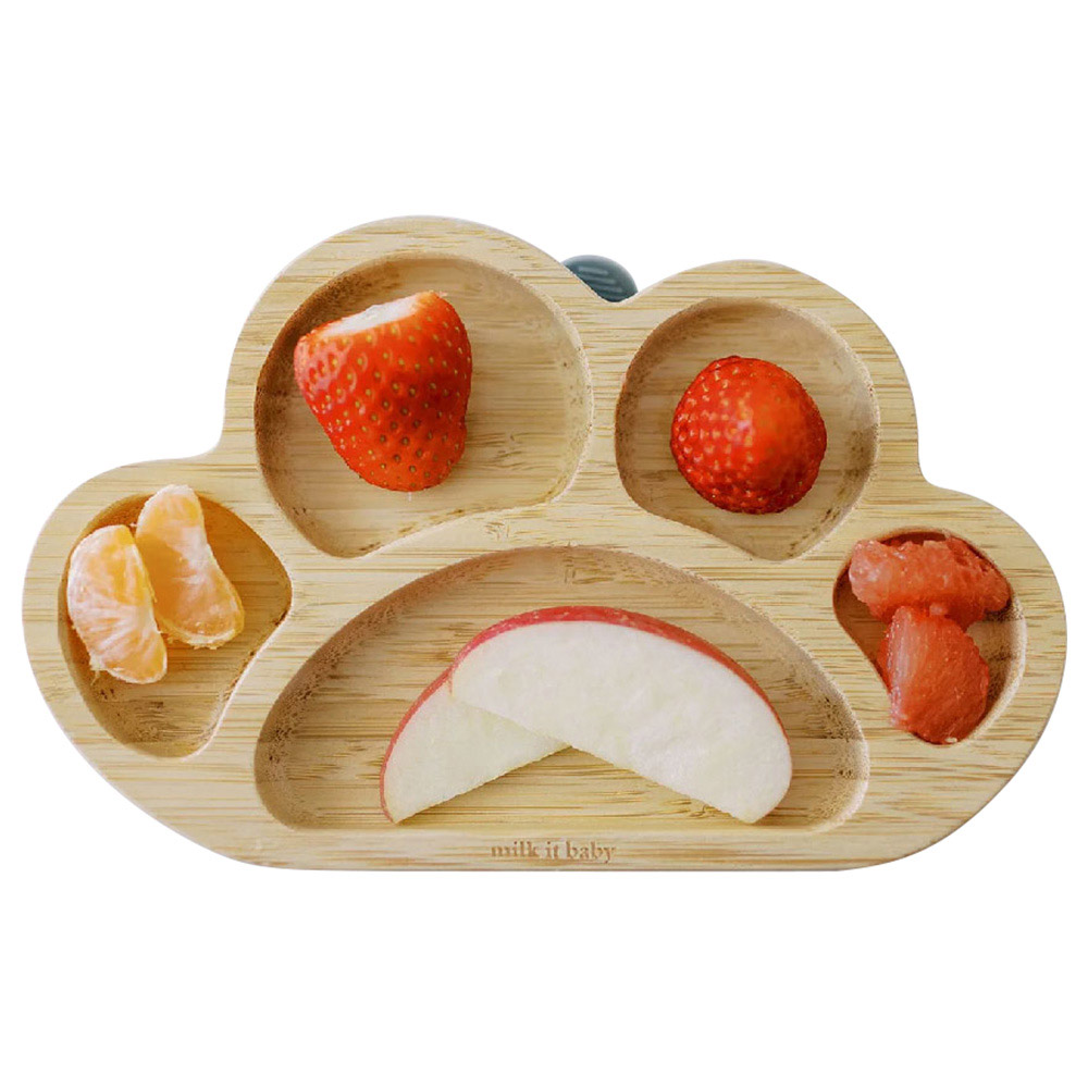 Milk It Baby - Bamboo Tiger Paw Plate Set - Dusty Pink