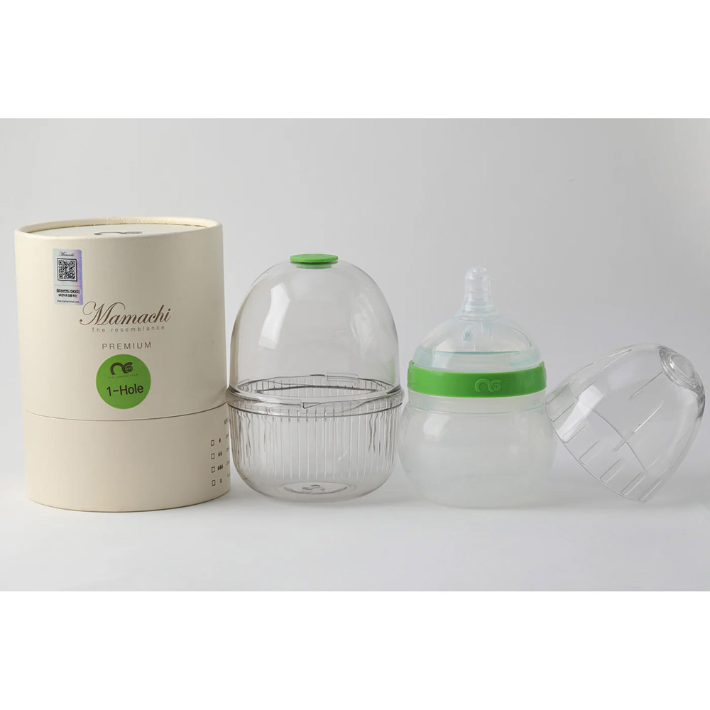 Mamachi - 100% Silicone Baby Bottle With Outdoor Carrier - 160 ml - Green