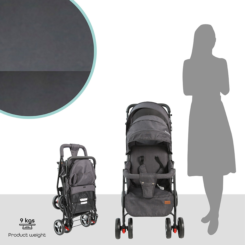 Moon - Magnum Easy Fold Twin Stroller With Nutra Diaper Backpack