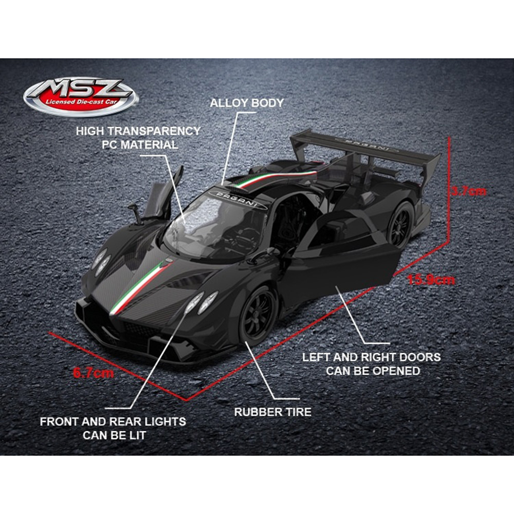 Msz - 1/32 Pagani Zonda Revolution Car Die-Cast Replica - Black