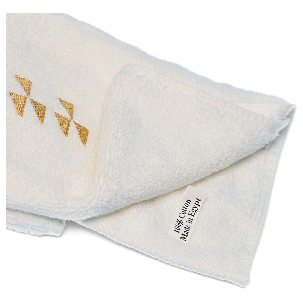 Aiida - Trillium Egyptian Guest Towel Set - White/Beige - Pack of 2