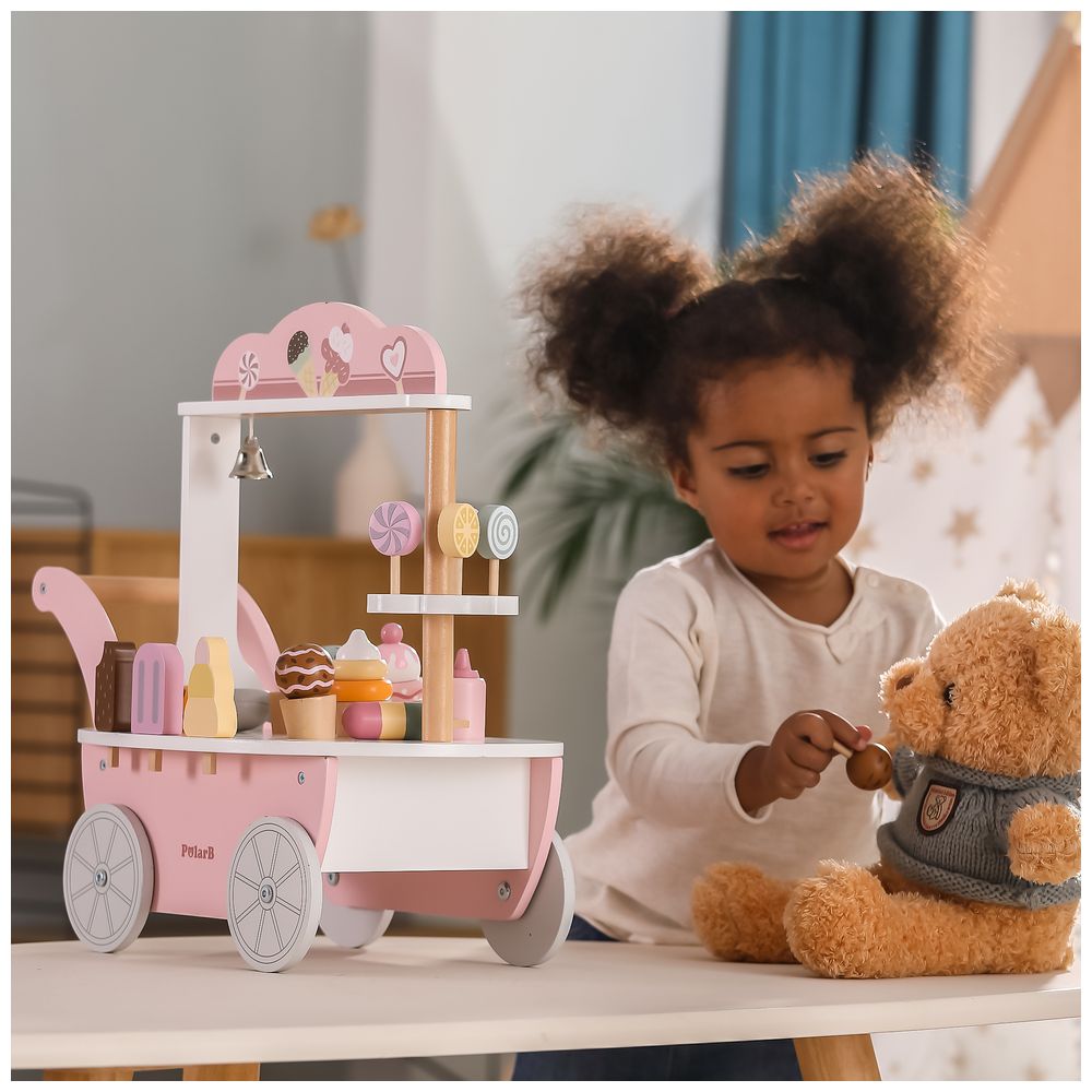 Viga - Wooden Mini Ice Cream Shop Roleplay Toy Develops Creativity & Skills
