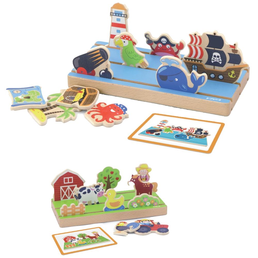 Viga - Space & Distance Learning Toy - 1pc Montessori Wooden Playset Spatial Awareness