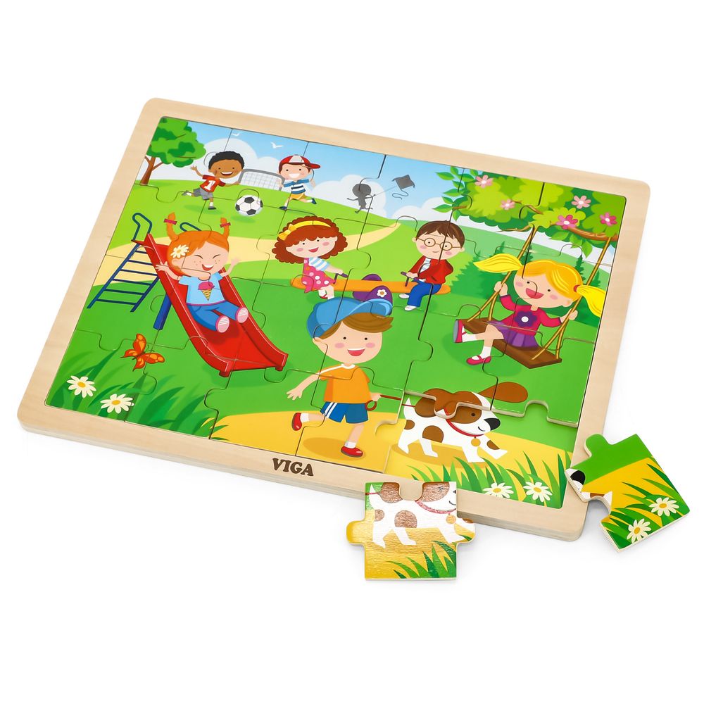 Viga - Spring Seasonal Jigsaw Puzzle - 24pcs Montessori Wooden Toy
