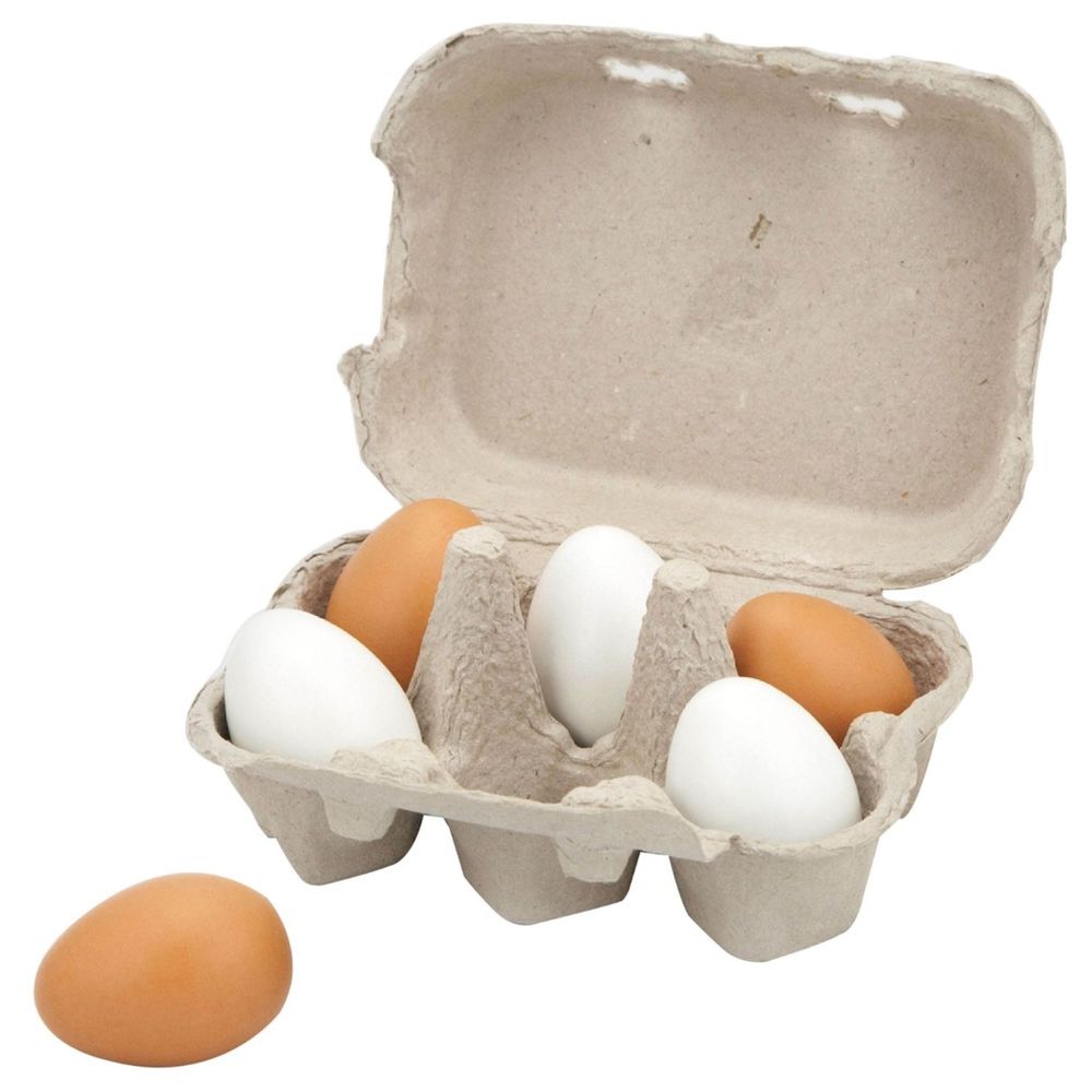 Viga - Wooden Eggs Roleplay Toy - 6pcs - Pretend Play Food Set
