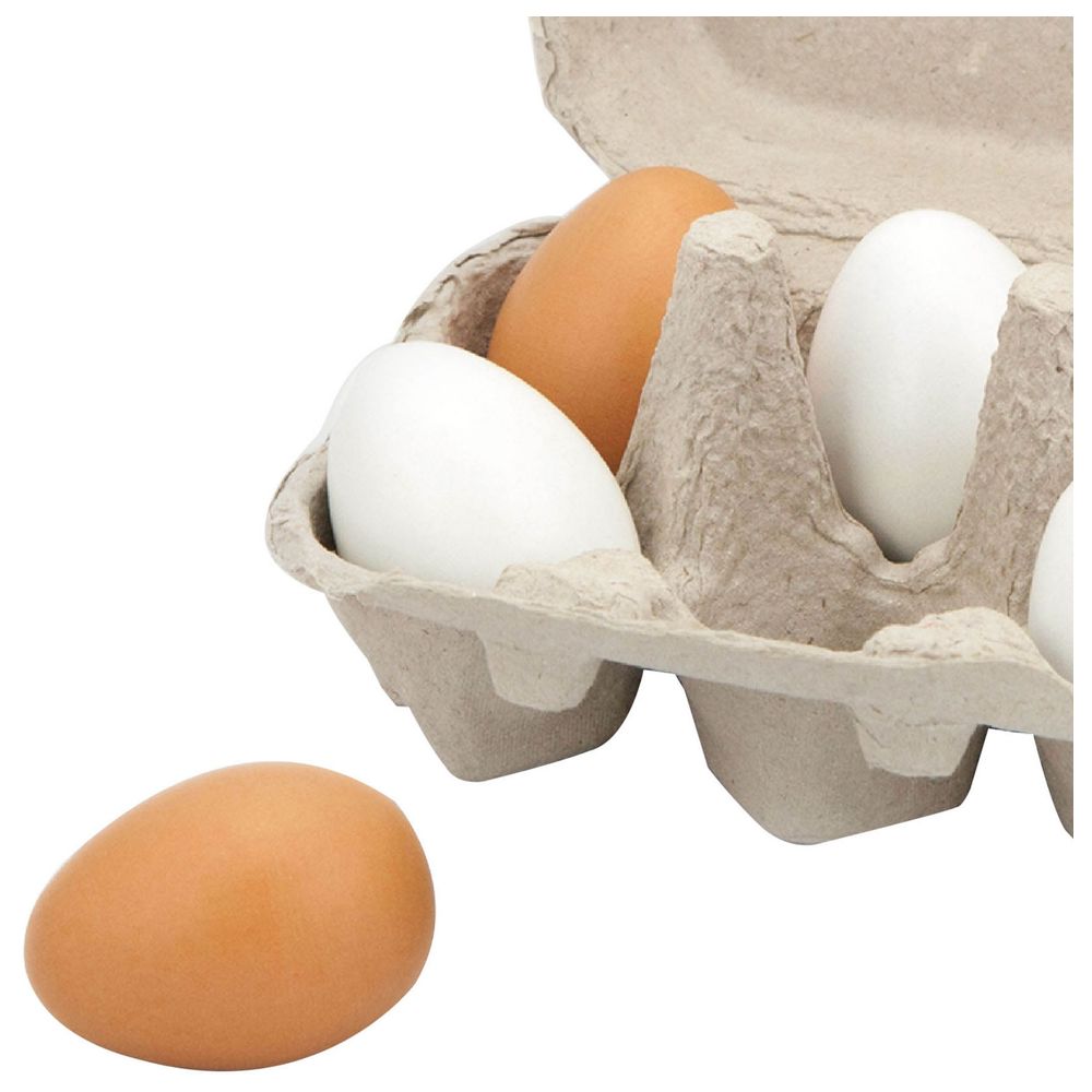 Viga - Wooden Eggs Roleplay Toy - 6pcs - Pretend Play Food Set