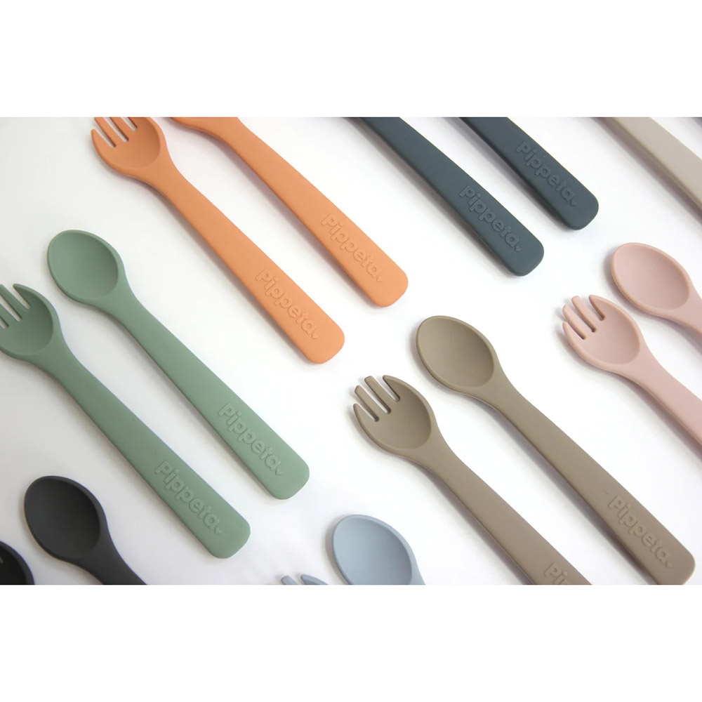 Pippeta Silicone Spoon & Fork - Sea Salt