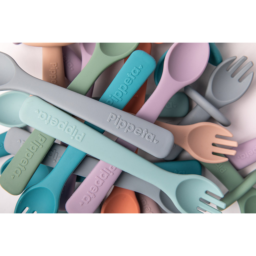 Pippeta Silicone Spoon & Fork - Sea Salt