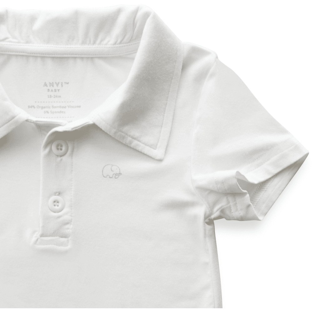 Anvi Baby - Personalized Short Sleeves Polo T-Shirt - White_2T