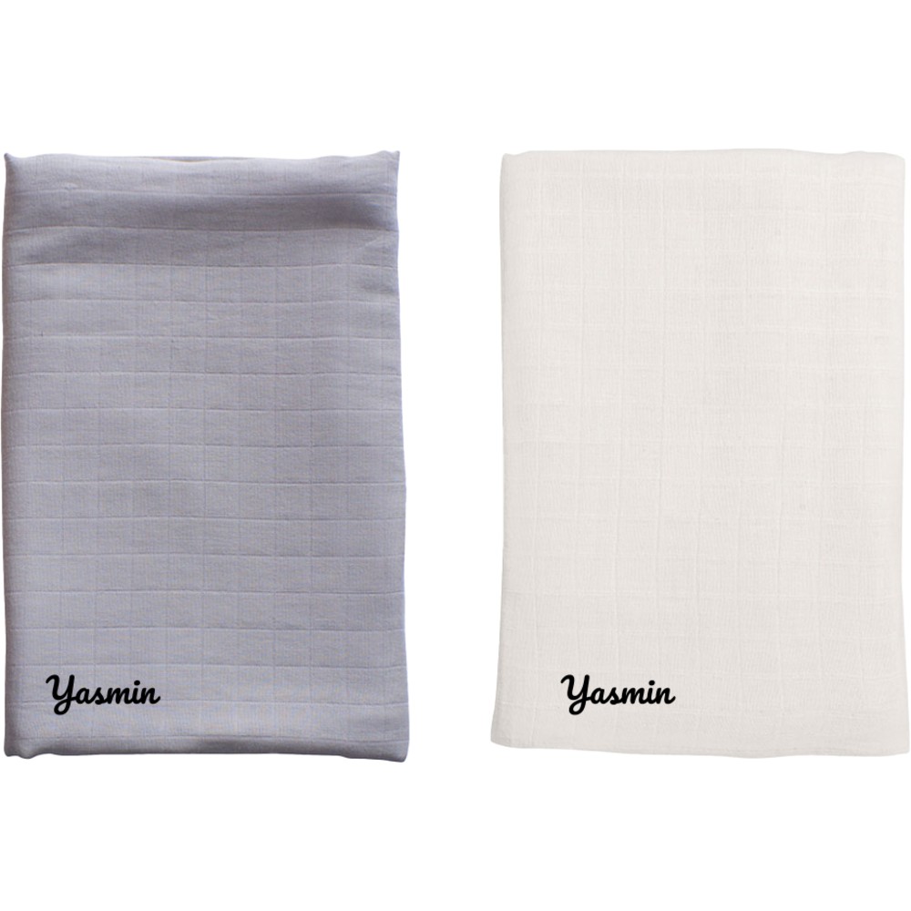 أنفي بيبي - طقم قماط خيزران عضوي قابل للتخصيص - سماء ملبدة - قطعتين