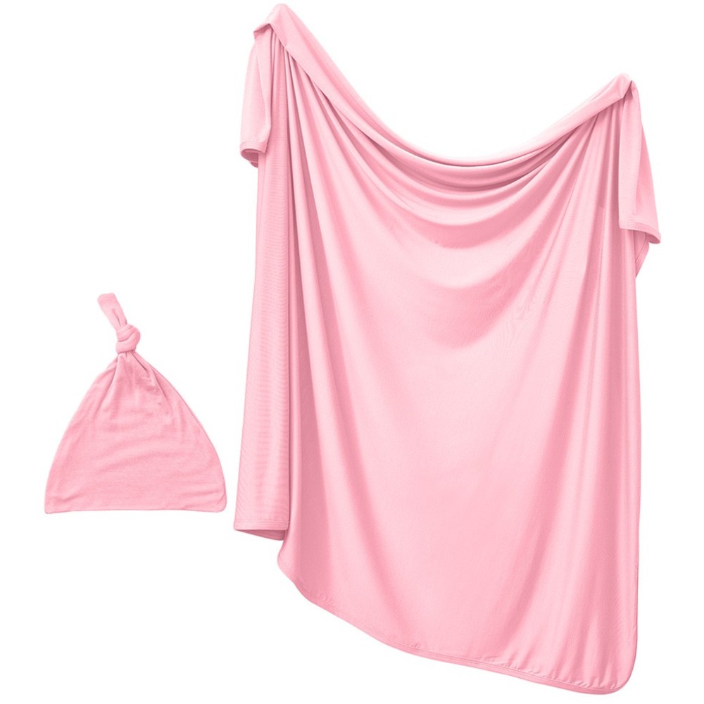 أنفي بيبي - طقم قماط خيزران سباندكس مع قبعة قابل للتخصيص - وردي - قطعتين