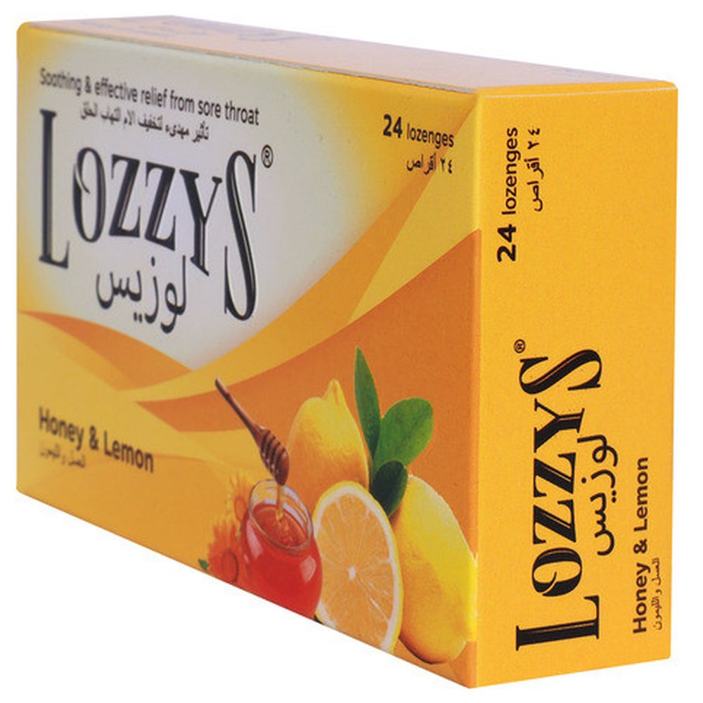 Lozzys - Sore Throat Relief Lozenges - Honey & Lemon - 24 Pcs
