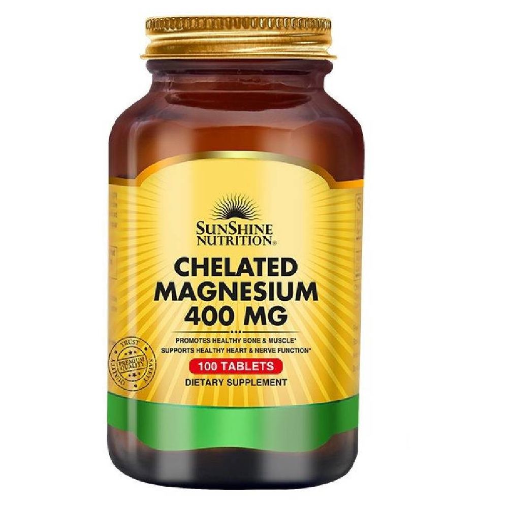 Sunshine Nutrition - Chelated Magnesium 400 mg Supplement Tablets - 100's