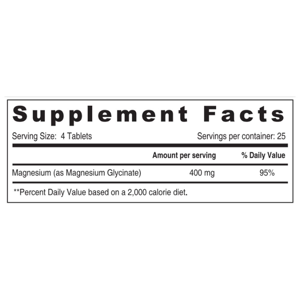 Sunshine Nutrition - Chelated Magnesium 400 mg Supplement Tablets - 100's