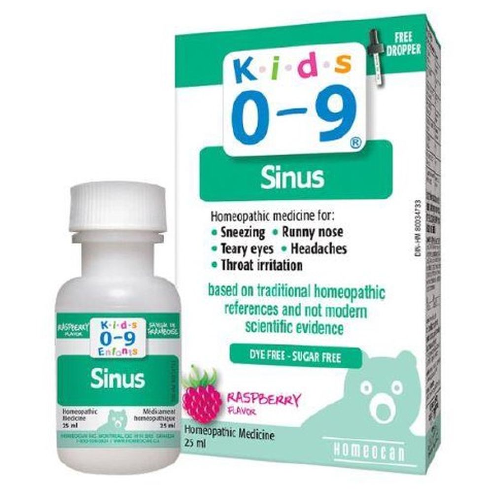 Homeocan - Kids' Sinus Homeopathic Oral Solution - Raspberry Flavor - 25 ml