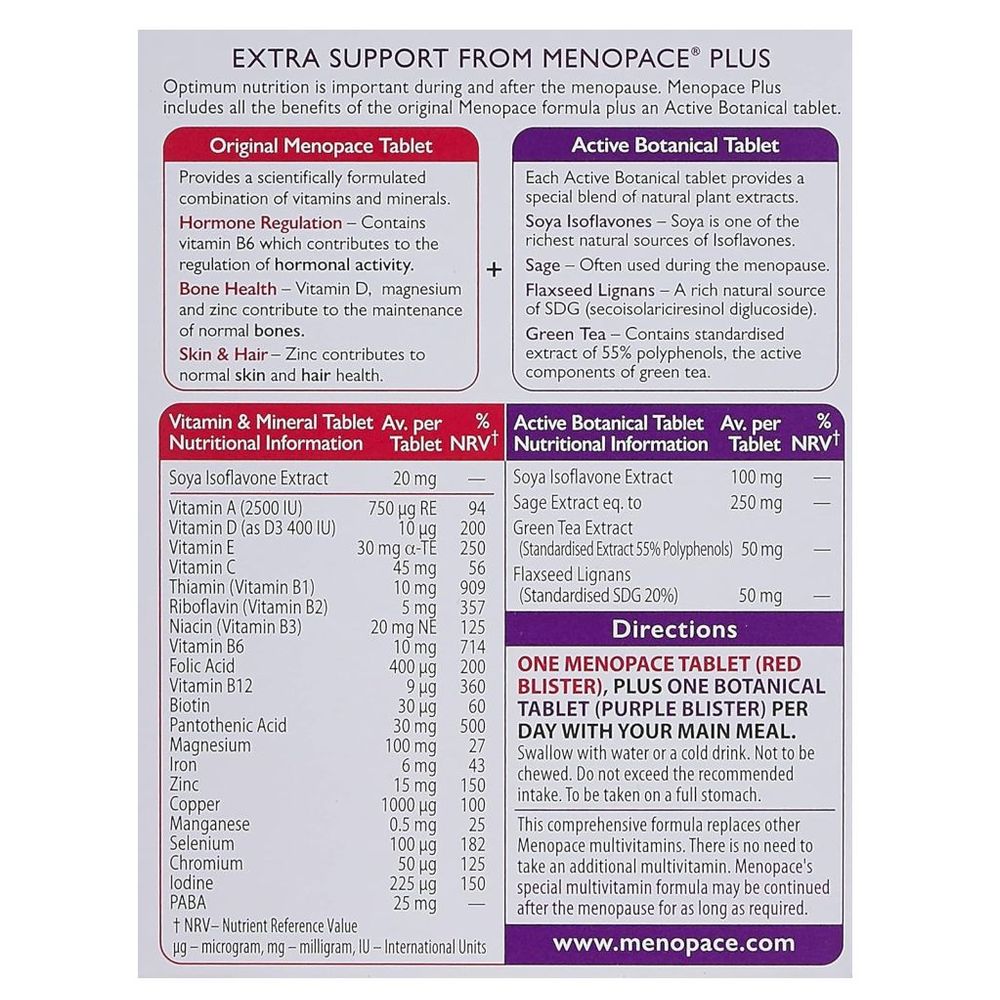 Vitabiotics - Menopace Plus Tablets - 56 Pcs