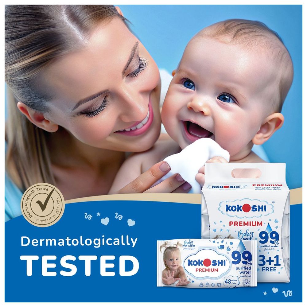 Kokoshi - Premium Baby Wet Wipes - Pack of 4 - 192 Pcs