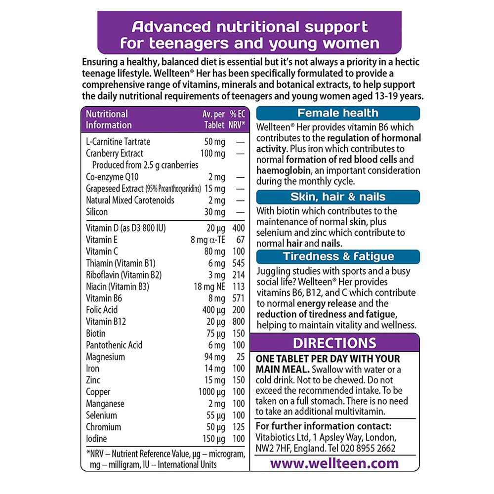 Vitabiotics - Wellteen Her 30 Tablets