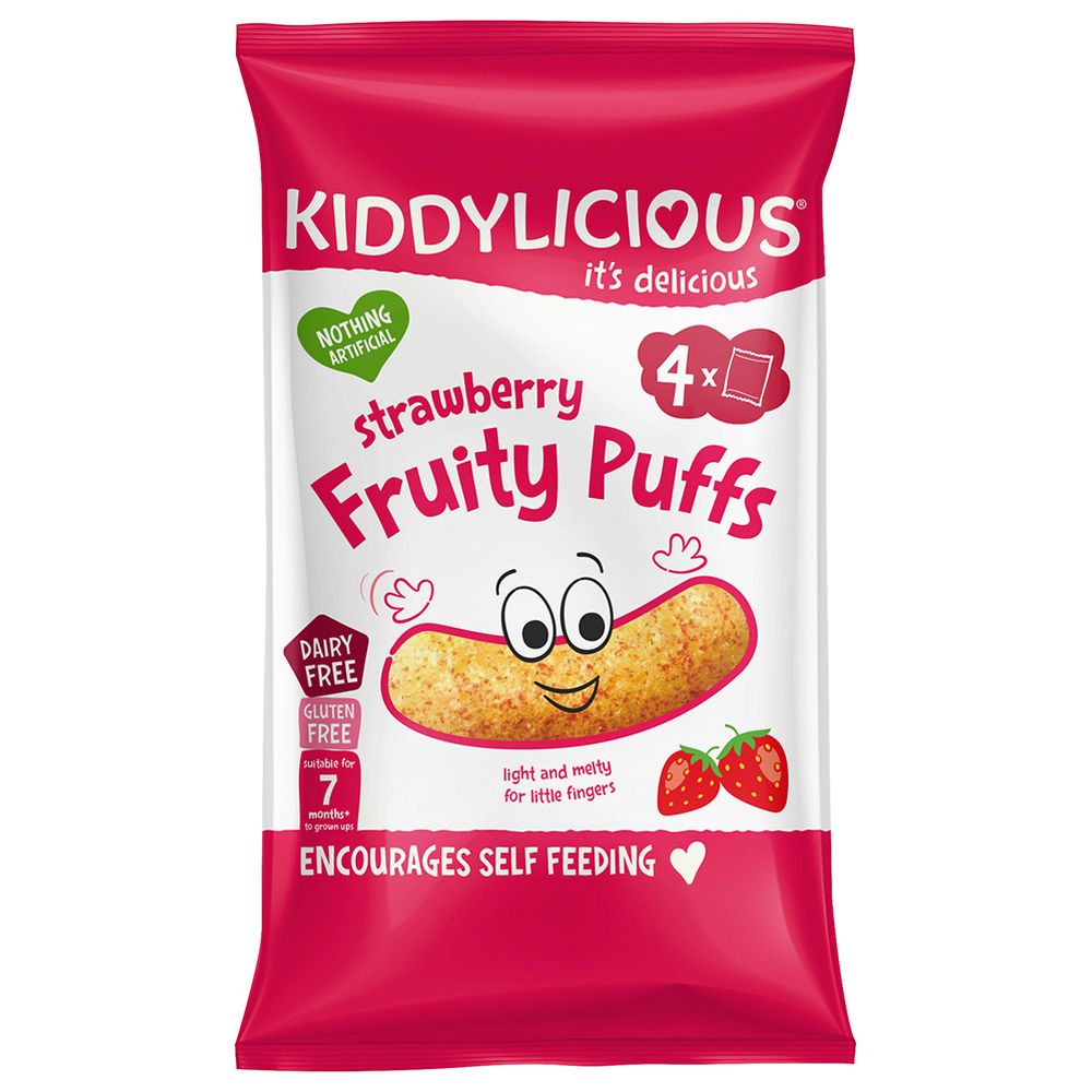 Kiddylicious Strawberry Fruity Puffs 4X10g Multipack