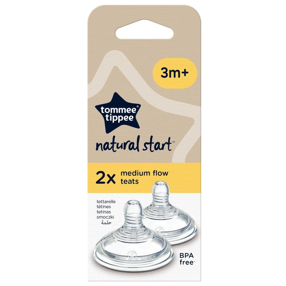 Tommee Tippee - Bottle Teats - Medium Flow 3m+ - Pack of 2