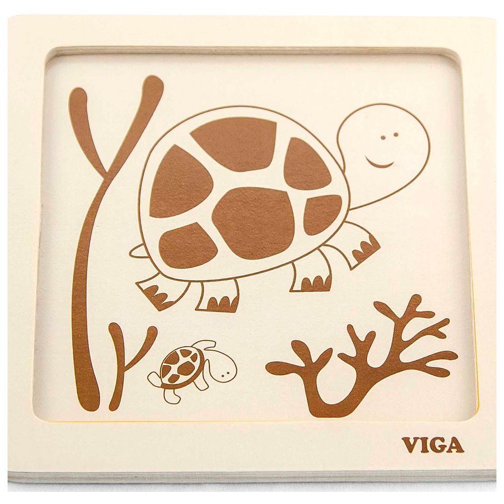 Viga - Tortoise 4pcs Block Puzzle Montessori Wooden Toy