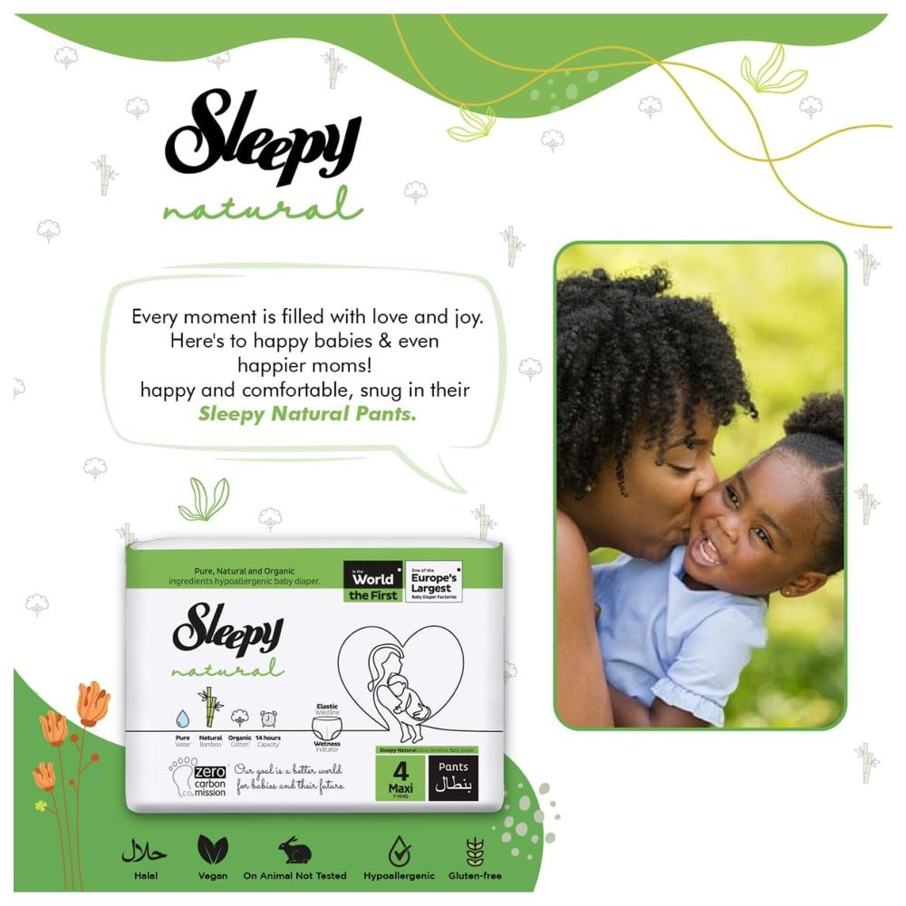 Sleepy - Natural Diaper Pants - Size 4 - 7-14 Kg - 150 Count