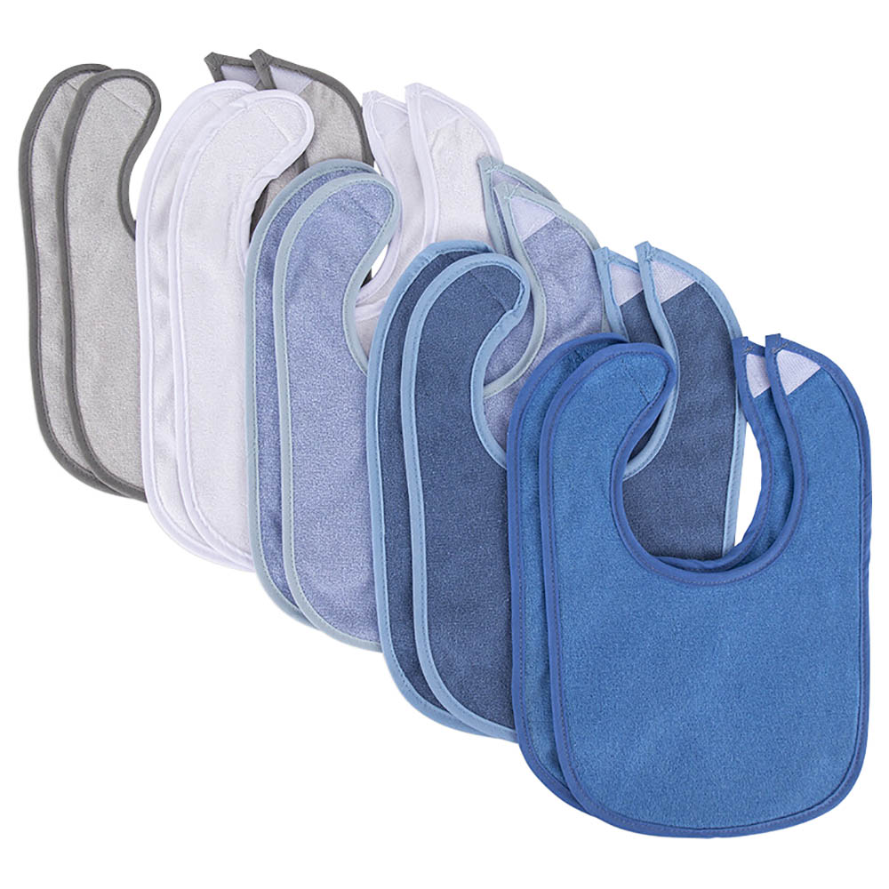 Sugar Sprinkle - Luxe Cotton Bibs - Pack Of 10 - Blue