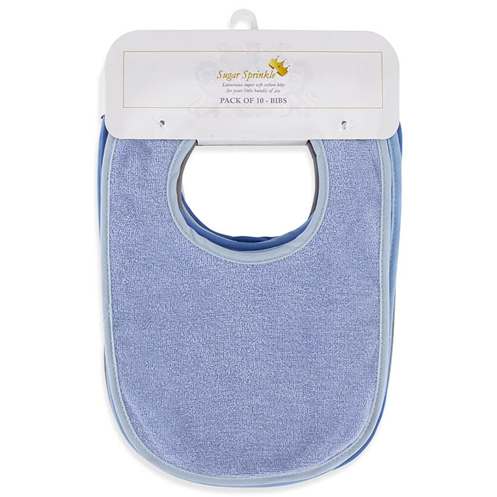 Sugar Sprinkle - Luxe Cotton Bibs - Pack Of 10 - Blue