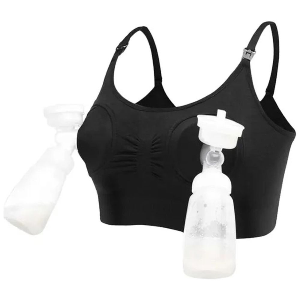 Blooming Blossom - Hands-Free Pumping And Nursing Bra - Black