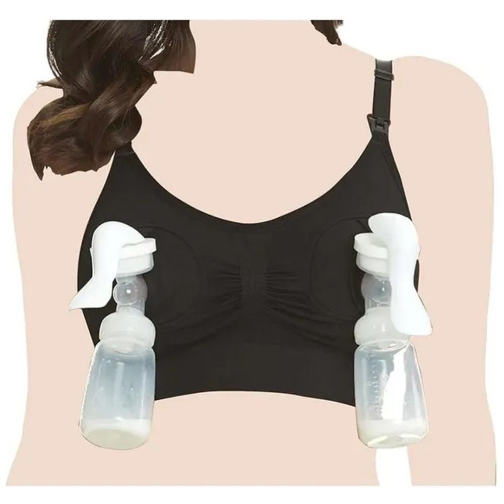 Blooming Blossom - Hands-Free Pumping And Nursing Bra - Black
