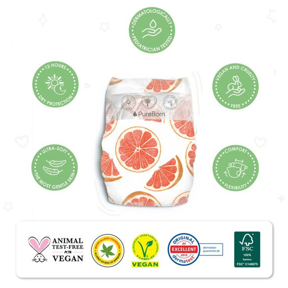 بيور بورن - حفاضات حجم 4 - 7-12 كلغ - 48 حفاض × 3 عبوات - قد يختلف اللون