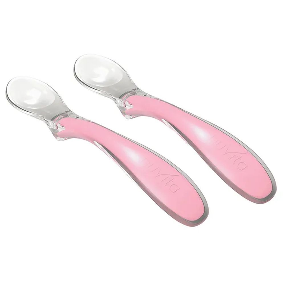 Nuvita Set of 2 Easy Eating Silicone Feeding Spoons - Pink