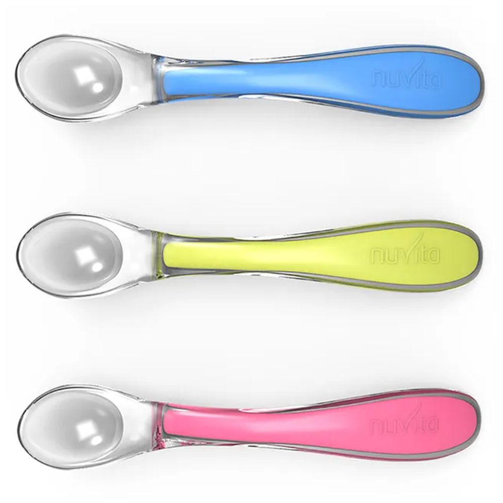 Nuvita Set of 2 Easy Eating Silicone Feeding Spoons - Pink