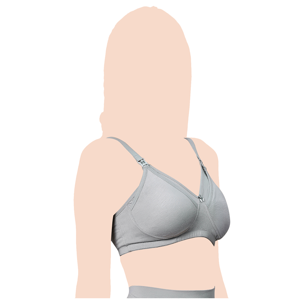 Tummy - 2pc-Set - Women Maternity Set Of Panty And Bra - Grey