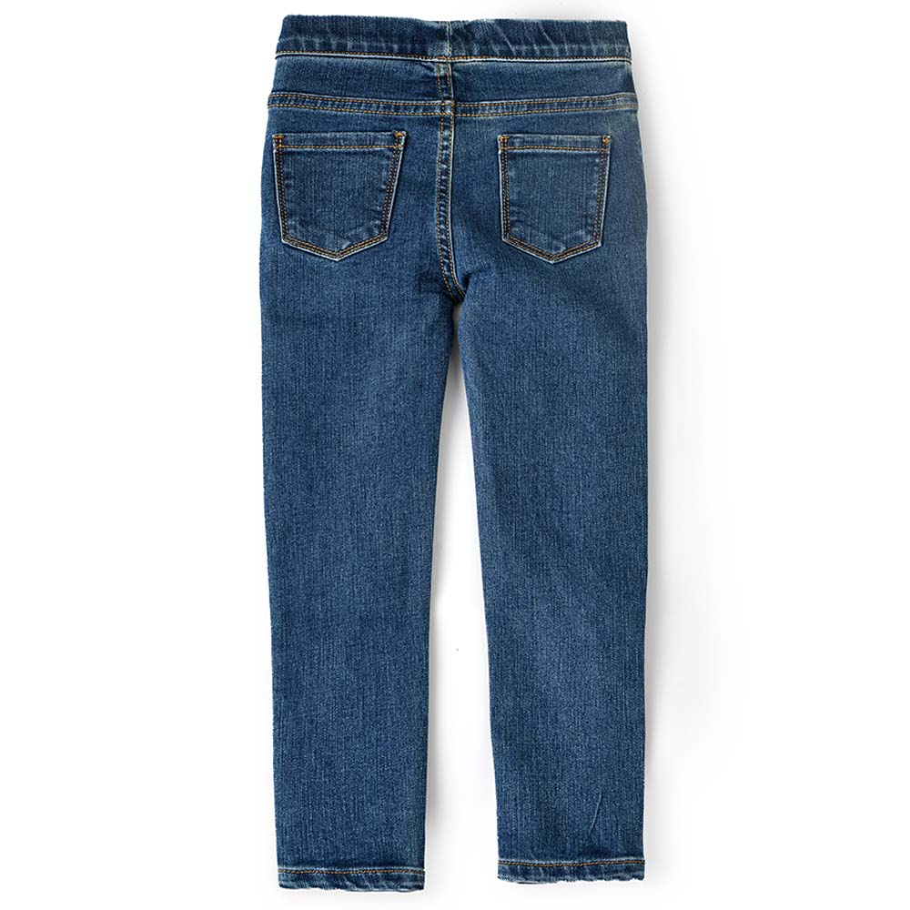 Jelliene - Toddler Girls Soft Cotton-Blend Denim Jeggings - Dark Blue