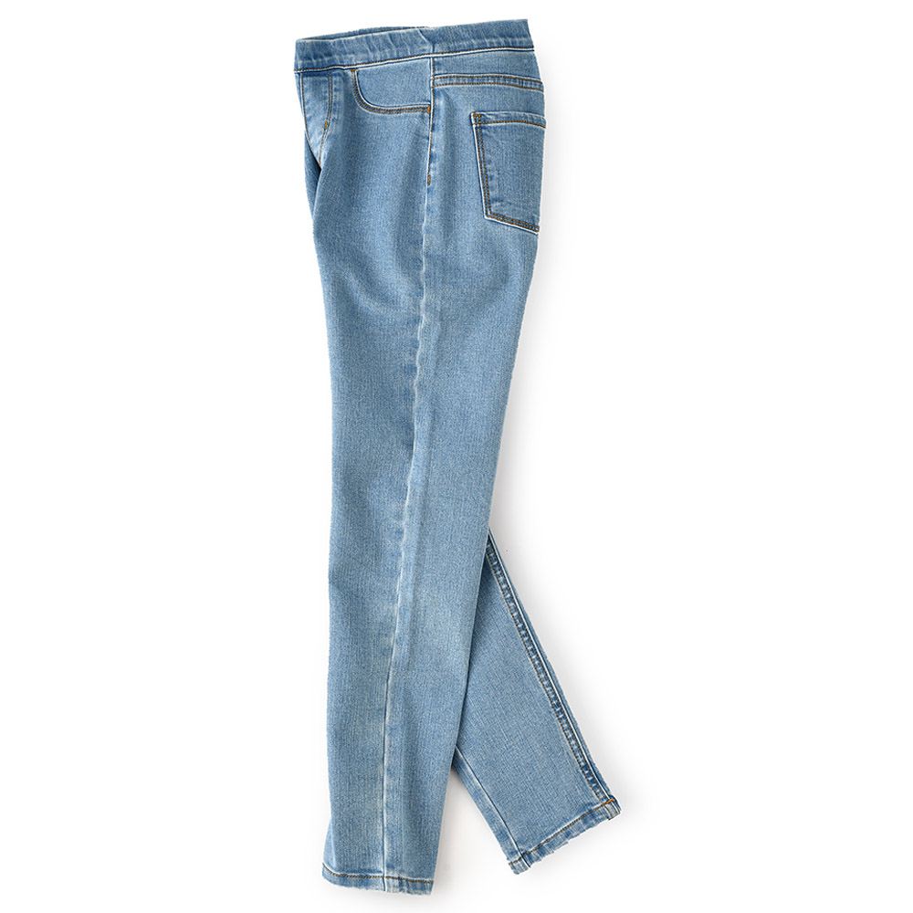 Jelliene - Junior Girls Soft Cotton-Blend Denim Jeggings - Light Blue