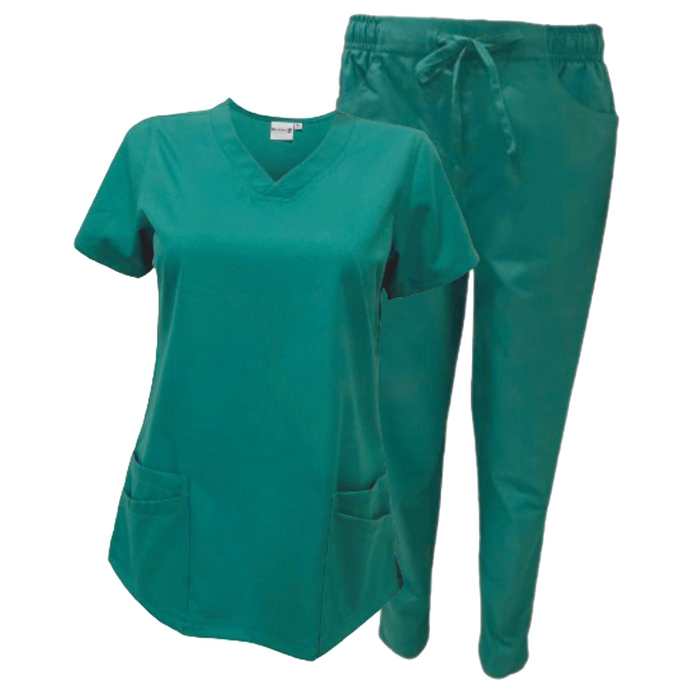 Veronica - Med Armour - 2pc-Set - Ladies V-Neck Scrub Uniform - Green