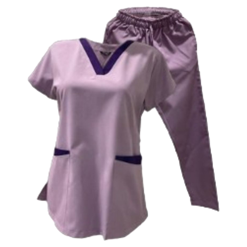 Veronica - 2pc-Set - Scrub Set Uniform With Patch - Light Purple