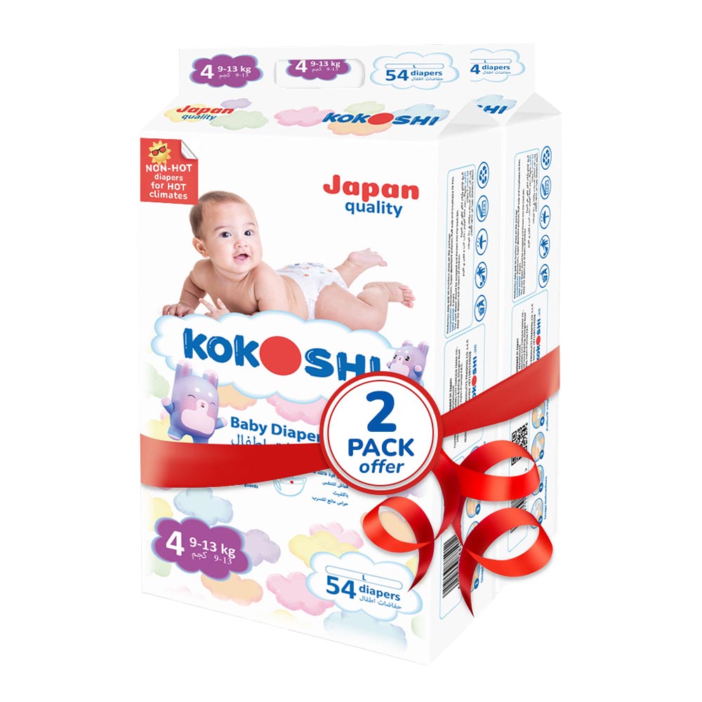 Kokoshi - Baby Diapers - 9-13 Kg - Size 4 - L - 108pcs
