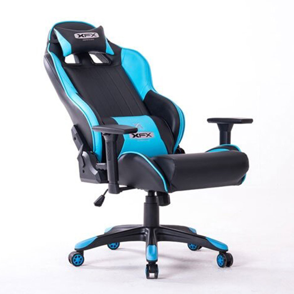 XFX - Enthusiast Faux Leather Ergonomic Gaming Chair - Black/Azure