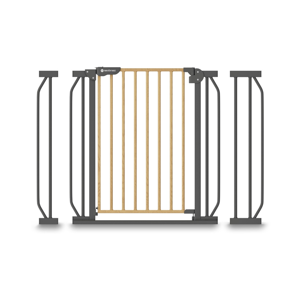 Neobreez FERMII Autoclose Safety Gate W/10 & 20cm Ext, 75 to 85(up to 115 cm) - Grey