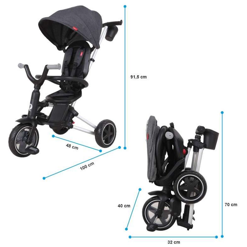 QPlay Nova Eva Folding Tricycle - Black