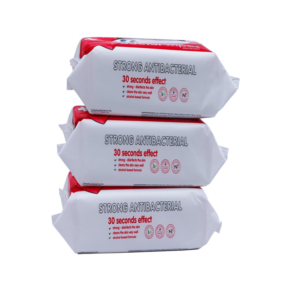 Doctor Wipes - Strong Antibacterial Wet Wipes 72s - Pack of 3