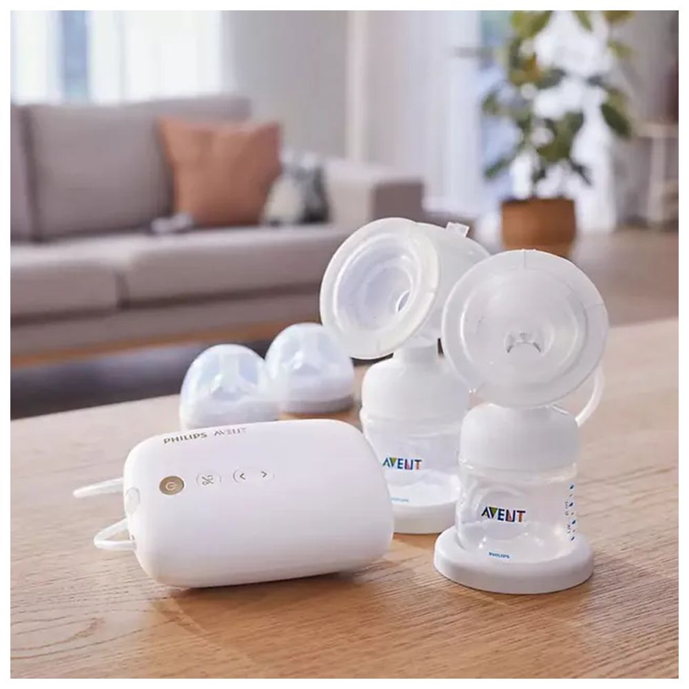 فيليبس أفينت - مضخة ثدي كهربائية لاسلكية مزدوجة مع جهاز تعقيم بخاري فاخر ومجفف