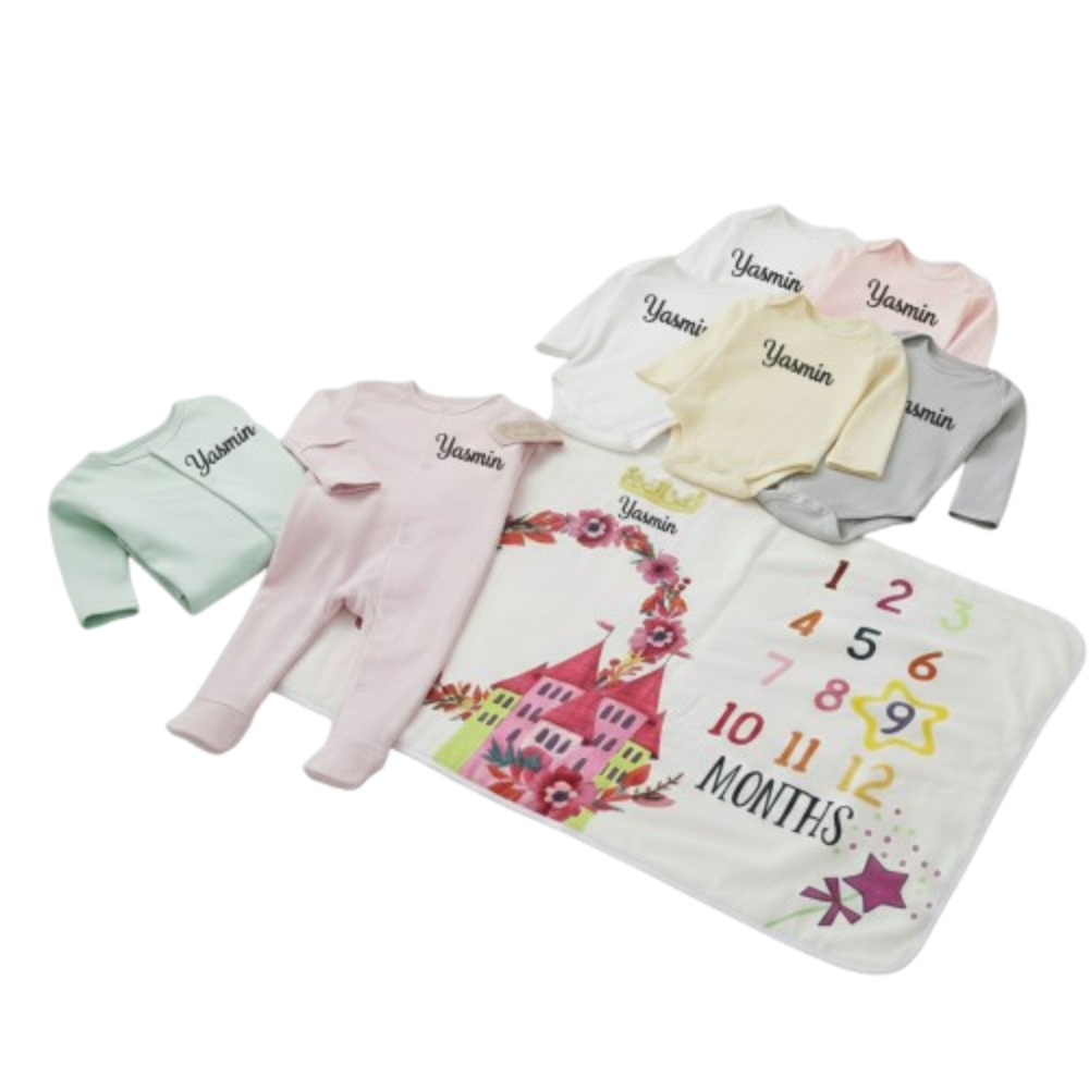 Girls Comfort Collection Personalized Gift Set - 3-6 M - 3 Pc Set